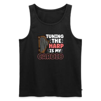 Harfenmusikinstrument Harfenlehrer - Männer Premium Bio Tank Top - Schwarz - Vorne - AI Model Male 178 light (178cm)
