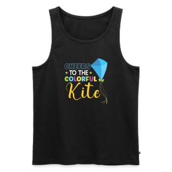 Kite Flying Kite Fan For Fite Flying Lovers - Men's Premium Organic Tank Top - black - Front - AI Model Male 178 light (178cm)