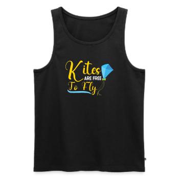 Kite Flying Kite Fan For Fite Flying Lovers - Men's Premium Organic Tank Top - black - Front - AI Model Male 178 light (178cm)