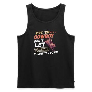 Rodeo Bull Riding Livestock Show Farmer Cattle - Men's Premium Organic Tank Top - black - Front - Michal (187cm)