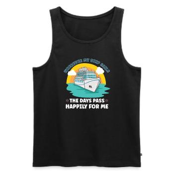 Boating Boat Captain Cruise Ship - Men's Premium Organic Tank Top - black - Front - Michal (187cm)