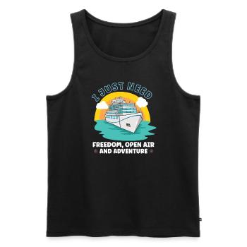 Boating Boat Captain Cruise Ship - Men's Premium Organic Tank Top - black - Front - AI Model Male 178 light (178cm)