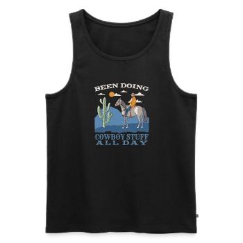 Cowboy Barn Bull Rider Rodeo Country Western - Männer Premium Bio Tank Top - Schwarz - Vorne - AI Model Male 178 light (178cm)