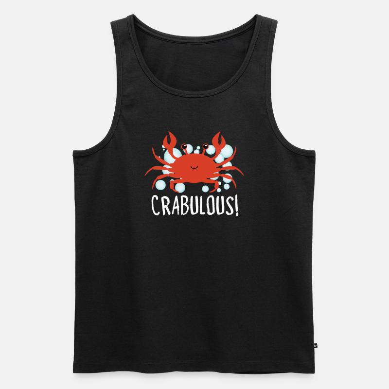 Krabbenkrabbenkrabbenflüsterer Krabbenjagdfischer - Männer Premium Bio Tank Top - Schwarz