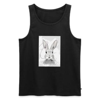 lapin mignon animal enfants - Débardeur bio Premium Homme - noir - Devant - AI Model Male 178 light (178cm)
