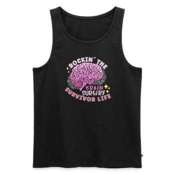 Brain Surgery Joke Brain Surgery Awareness Gift - Men's Premium Organic Tank Top - black - Front - AI Model Male 178 light (178cm)