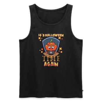 Drôle Halloween Party Halloween Costume Citrouille - Débardeur bio Premium Homme - noir - Devant - AI Model Male 178 light (178cm)