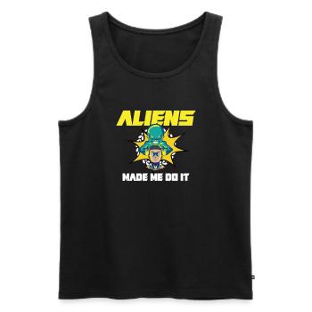 Alien Extraterrestrial Area 51 Ufo Space Geek - Männer Premium Bio Tank Top - Schwarz - Vorne - Michal (187cm)