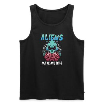 Alien Extraterrestrial Area 51 Ufo Space Geek - Männer Premium Bio Tank Top - Schwarz - Vorne - Michal (187cm)