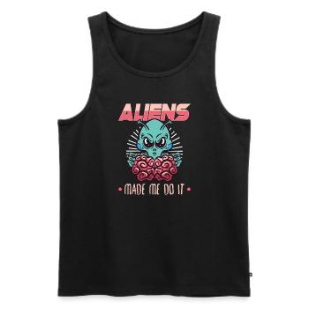 Alien Extraterrestrial Area 51 Ufo Space Geek - Männer Premium Bio Tank Top - Schwarz - Vorne - Michal (187cm)