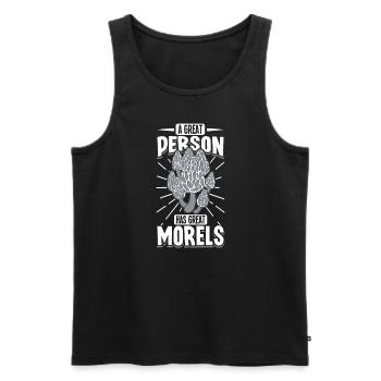 Morels Mushroom Picker Mushroom Farmer Mushroom - Débardeur bio Premium Homme - noir - Devant - Michal (187cm)