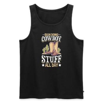 Cowboy Barn Bull Rider Rodeo Country Western - Männer Premium Bio Tank Top - Schwarz - Vorne - AI Model Male 178 light (178cm)