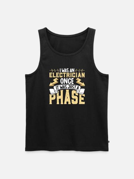 Electrician Electrical Engineer Lineman Electrical - Men's Premium Organic Tank Top - black