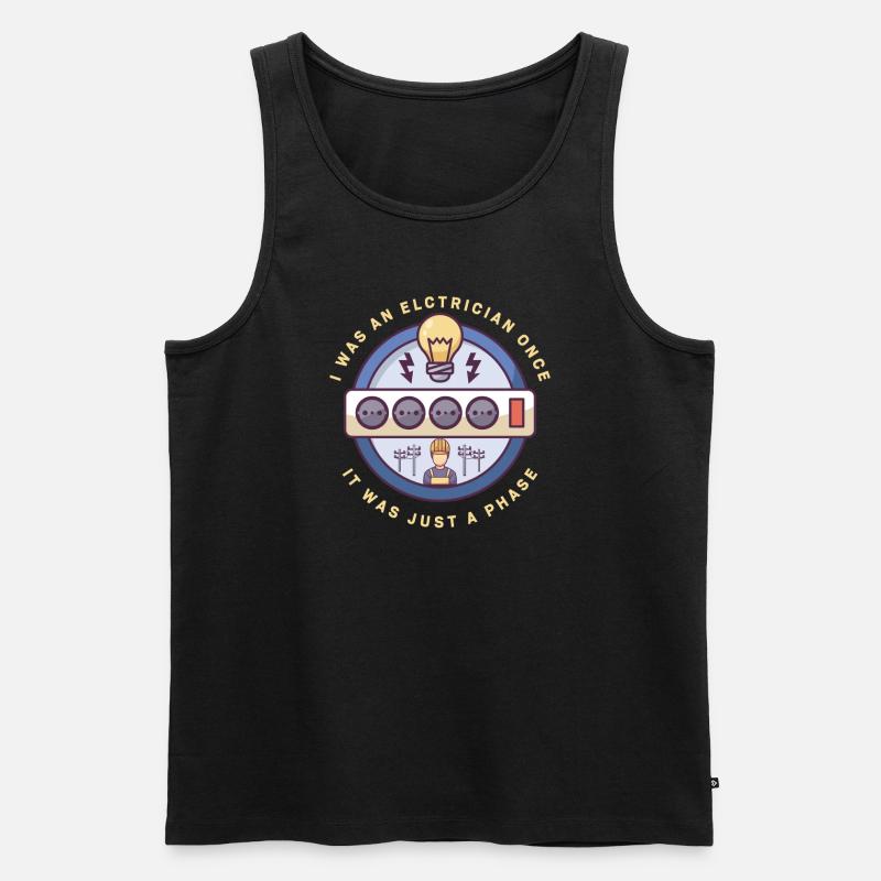 Electrician Electrical Engineer Lineman Electrical - Männer Premium Bio Tank Top - Schwarz