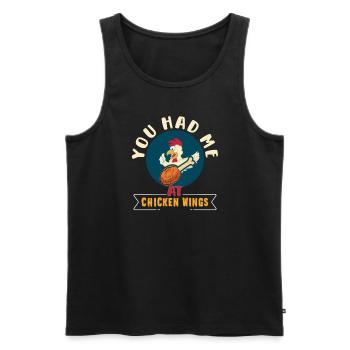 Chicken Wings Wing Hot Cooked Chicken Fast Food - Männer Premium Bio Tank Top - Schwarz - Vorne - AI Model Male 178 light (178cm)
