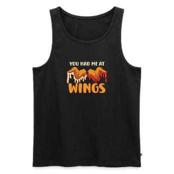 Chicken Wings Wing Hot Cooked Chicken Fast Food - Männer Premium Bio Tank Top - Schwarz - Vorne - AI Model Male 178 light (178cm)