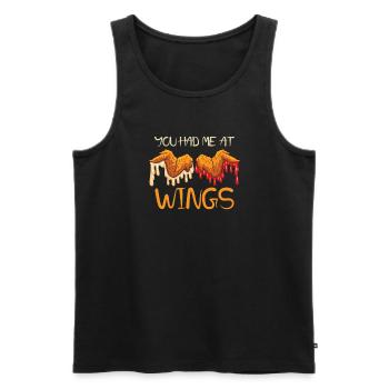 Chicken Wings Wing Hot Cooked Chicken Fast Food - Männer Premium Bio Tank Top - Schwarz - Vorne - AI Model Male 178 light (178cm)