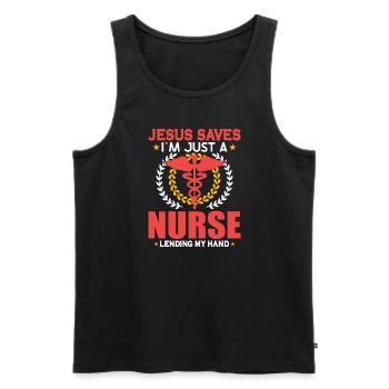 Nurse Nursing Clinic Paramedic - Men's Premium Organic Tank Top - black - Front - AI Model Male 178 light (178cm)