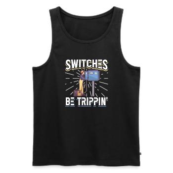 Electrician Electrical Engineer Lineman Electrical - Men's Premium Organic Tank Top - black - Front - AI Model Male 178 light (178cm)