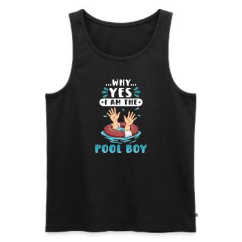 Schwimmer Scuba Diving Pool Boy Wassersport - Männer Premium Bio Tank Top - Schwarz - Vorne - AI Model Male 178 light (178cm)