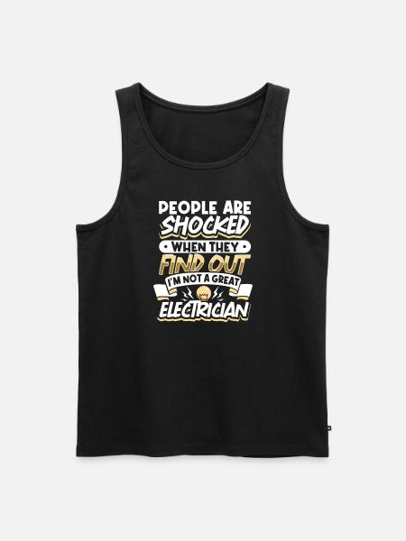 Electrician Electrical Engineer Lineman Electrical - Men's Premium Organic Tank Top - black