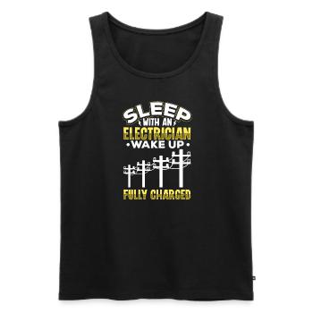Electrician Electrical Engineer Lineman Electrical - Men's Premium Organic Tank Top - black - Front - AI Model Male 178 light (178cm)