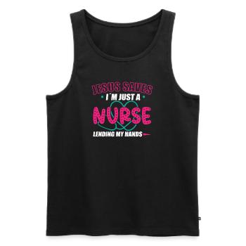 Nurse Nursing Clinic Paramedic - Men's Premium Organic Tank Top - black - Front - Michal (187cm)