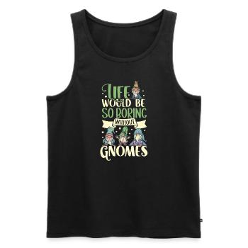 Garden Gnomes Gnome Lover Funny Gnome Gardening - Men's Premium Organic Tank Top - black - Front - Michal (187cm)