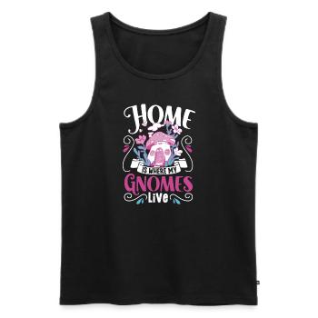 Garden Gnomes Gnome Lover Funny Gnome Gardening - Men's Premium Organic Tank Top - black - Front - Michal (187cm)