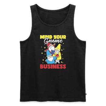 Garden Gnomes Gnome Lover Funny Gnome Gardening - Men's Premium Organic Tank Top - black - Front - AI Model Male 178 light (178cm)