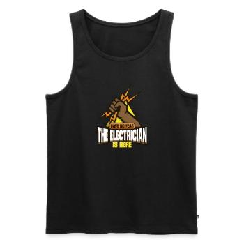 Electrician Electrical Engineer Lineman Electrical - Men's Premium Organic Tank Top - black - Front - AI Model Male 178 light (178cm)