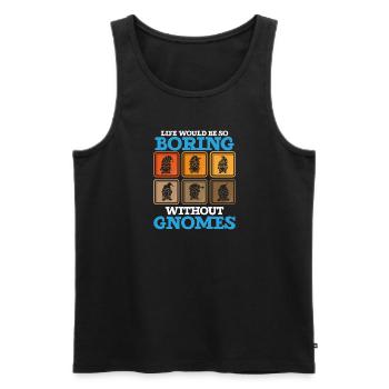 Garden Gnomes Gnome Lover Funny Gnome Gardening - Men's Premium Organic Tank Top - black - Front - Michal (187cm)