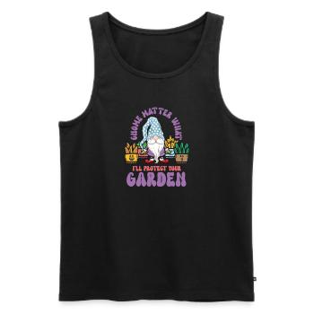 Gnomes de jardin Gnome Amant Drôle de Gnome Jardinage - Débardeur bio Premium Homme - noir - Devant - Michal (187cm)