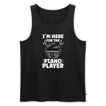 Pianiste Funny Piano Keyboard - Débardeur bio Premium Homme - noir - Devant - AI Model Male 178 light (178cm)