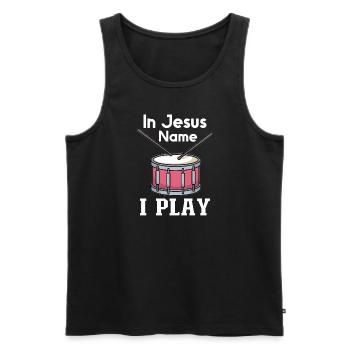 Drum Player Jesus Drum set Pick Jesus Drums Player - Men's Premium Organic Tank Top - black - Front - Michal (187cm)
