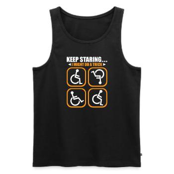 Handicapped Wheelchair Cyborg Leg Arm Amputee - Men's Premium Organic Tank Top - black - Front - Michal (187cm)