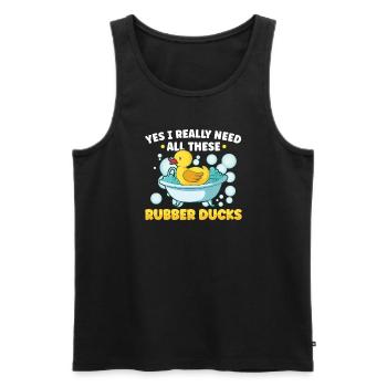 Rubber Duck Ducks Bird Hunt Duck lover Gift Idea - Männer Premium Bio Tank Top - Schwarz - Vorne - Michal (187cm)