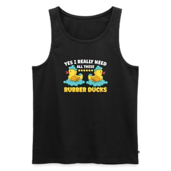 Rubber Duck Ducks Bird Hunt Duck lover Gift Idea - Männer Premium Bio Tank Top - Schwarz - Vorne - Michal (187cm)
