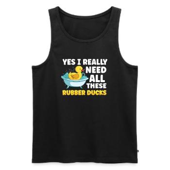 Rubber Duck Ducks Bird Hunt Duck lover Gift Idea - Men's Premium Organic Tank Top - black - Front - Michal (187cm)
