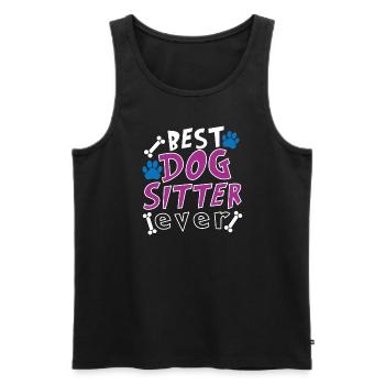 Dog Seated Dog Puppy Dog Sitter Dog Sitter - Men's Premium Organic Tank Top - black - Front - Michal (187cm)