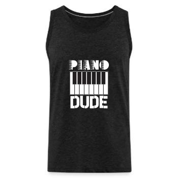 Pianiste Funny Piano Keyboard - Débardeur bio Premium Homme - charbon - Devant - Alexander (188cm)