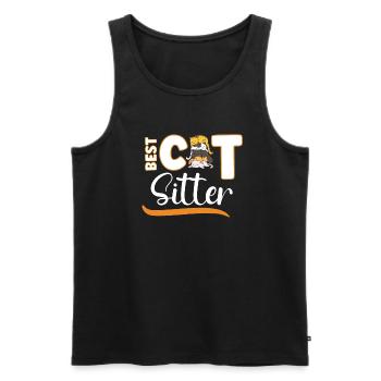 Cat Sitting Cat Puppie Cat Walkers Cat Sitter - Men's Premium Organic Tank Top - black - Front - Michal (187cm)