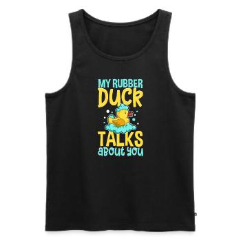 Rubber Ducks Duck Duck Lovers Bathroom - Men's Premium Organic Tank Top - black - Front - AI Model Male 178 light (178cm)