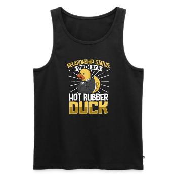Rubber Ducks Duck Duck Lovers Bathroom - Men's Premium Organic Tank Top - black - Front - AI Model Male 178 light (178cm)