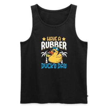 Rubber Ducks Duck Duck Lovers Bathroom - Men's Premium Organic Tank Top - black - Front - AI Model Male 178 light (178cm)