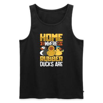 Rubber Ducks Duck Duck Lovers Bathroom - Men's Premium Organic Tank Top - black - Front - AI Model Male 178 light (178cm)