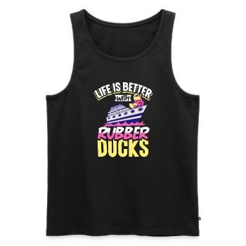Rubber Ducks Duck Duck Lovers Bathroom - Men's Premium Organic Tank Top - black - Front - AI Model Male 178 light (178cm)