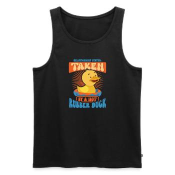 Rubber Ducks Duck Duck Lovers Bathroom - Men's Premium Organic Tank Top - black - Front - AI Model Male 178 light (178cm)