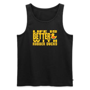 Rubber Ducks Duck Duck Lovers Bathroom - Men's Premium Organic Tank Top - black - Front - AI Model Male 178 light (178cm)