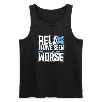 Nurse Nursing Clinic Paramedic - Men's Premium Organic Tank Top - black - Front - Michal (187cm)